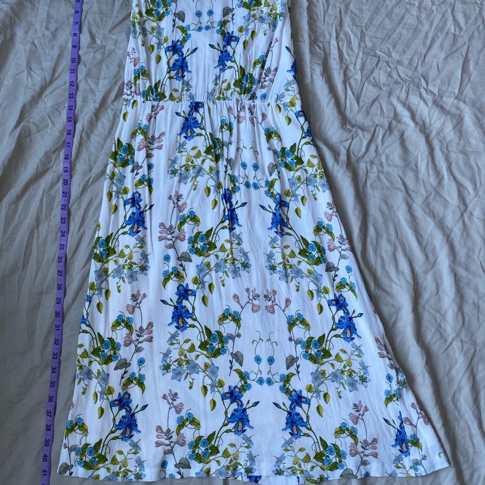 Zara White Floral Midi Dress